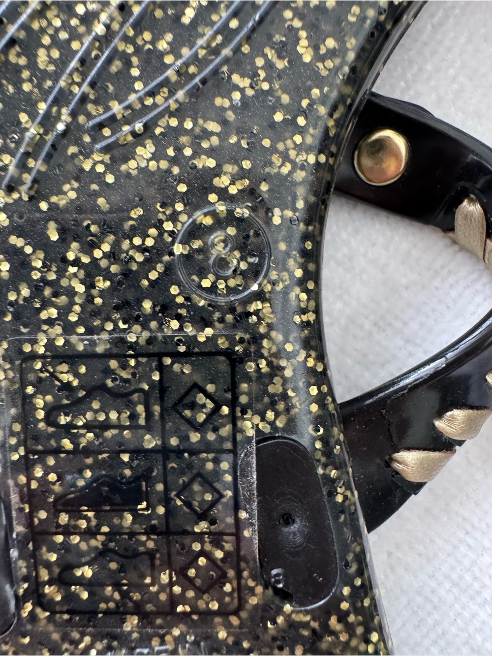 Jack Rogers Black and Gold Jelly Women's Sandals - Picture 5 of 6